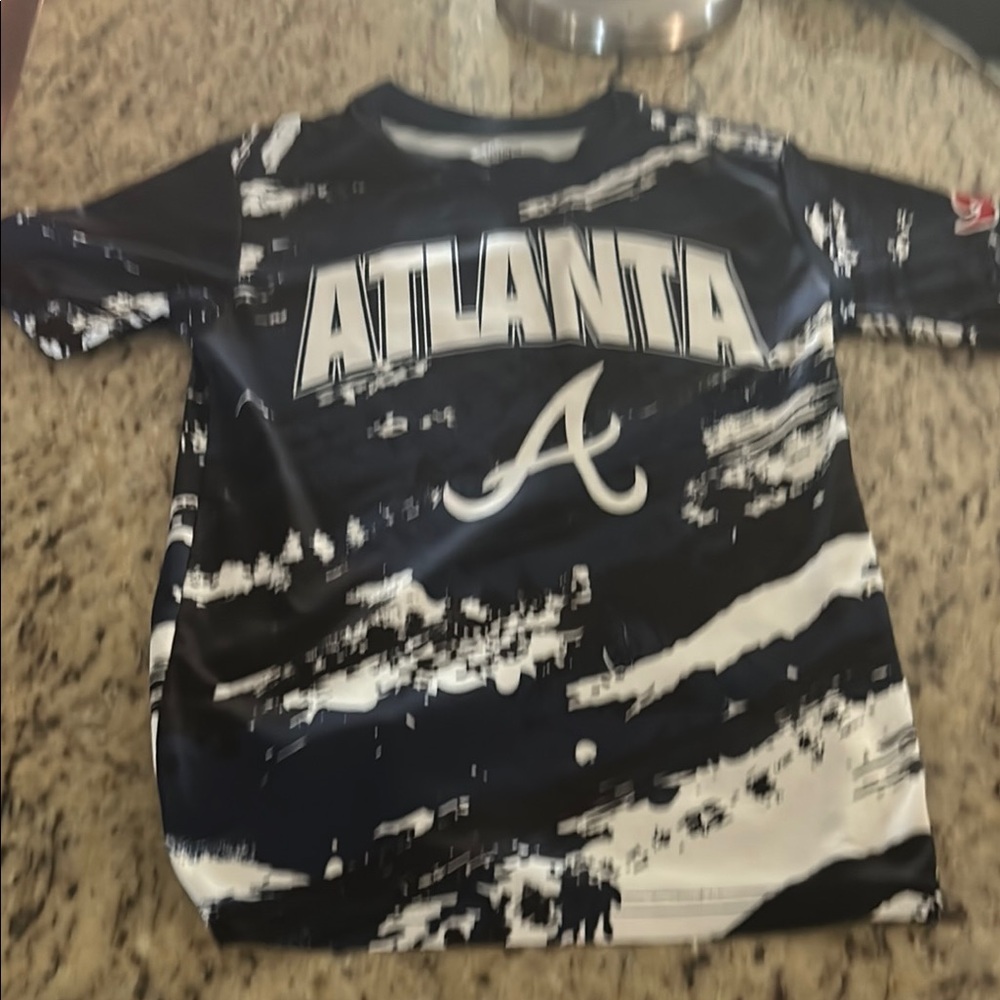 Atlanta Braves Kids Shirt - Black and White